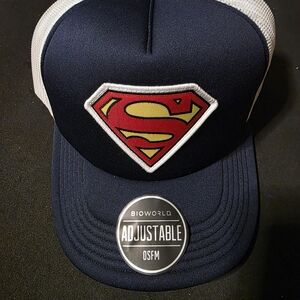 Bioworld Navy Blue and White Superman Trucker Hat
